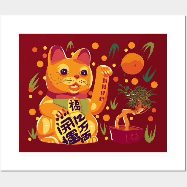 Lucky cat Wall Art by Mimie20